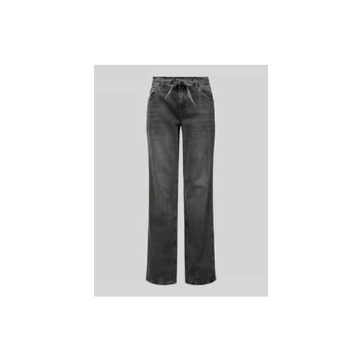Jeansy o kroju slim fit z czystej bawełny z wiązanym paskiem model ‘BREE’ ze sklepu Peek&Cloppenburg  w kategorii Jeansy damskie - zdjęcie 177958256