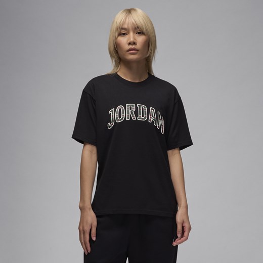 Damski T-shirt z nadrukiem Jordan - Czerń Jordan L (EU 44-46) Nike poland