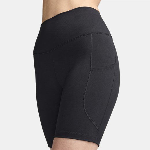 Damskie kolarki z wysokim stanem i kieszeniami Nike One 20 cm - Czerń Nike XXL (EU 52-54) Nike poland