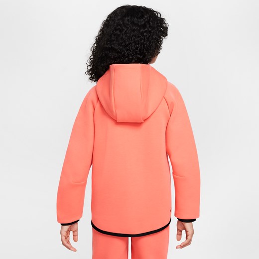 Dziewczęca rozpinana bluza z kapturem Nike Sportswear Tech Fleece - Pomarańczowy Nike L Nike poland