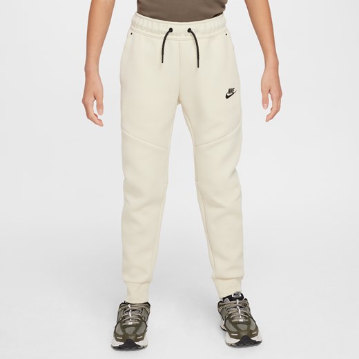Joggery dla dużych dzieci Nike Sportswear Tech Fleece - Brązowy Nike XL Nike poland