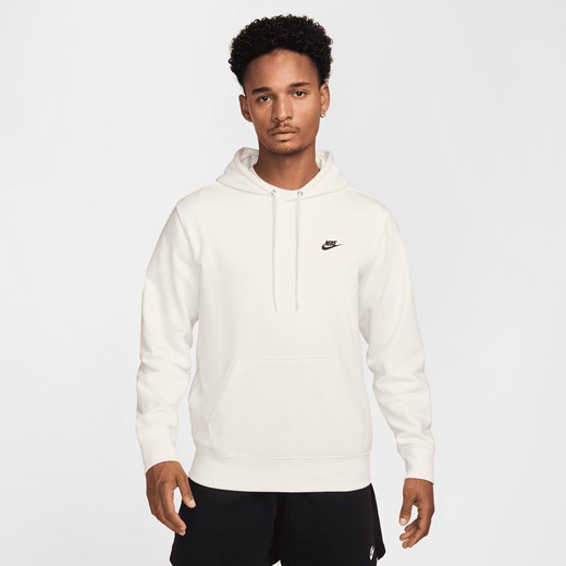 Męska bluza z kapturem z dzianiny dresowej Nike Club - Biel Nike XL Nike poland