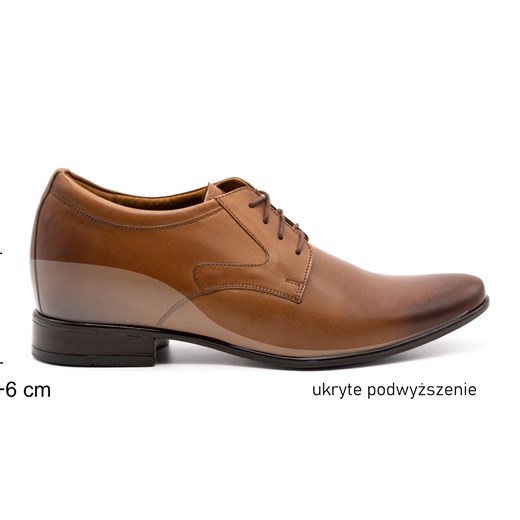 Olivier Buty męskie wizytowe P11 podwyższające brązowe ze sklepu ButyModne.pl w kategorii Buty eleganckie męskie - zdjęcie 177967127