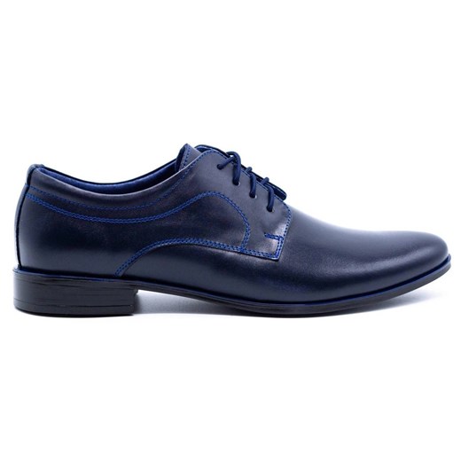 Lukas Buty męskie wizytowe 108 granatowe niebieskie ze sklepu ButyModne.pl w kategorii Buty eleganckie męskie - zdjęcie 177967136