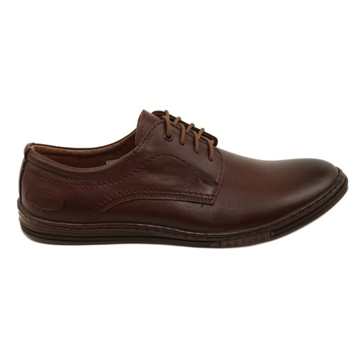 Olivier Skórzane buty męskie 295LU brązowe ze sklepu ButyModne.pl w kategorii Buty eleganckie męskie - zdjęcie 177967337