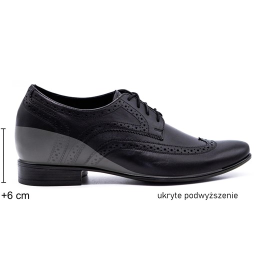 Olivier Buty męskie podwyższające wizytywe 617P czarne ze sklepu ButyModne.pl w kategorii Buty eleganckie męskie - zdjęcie 177967425