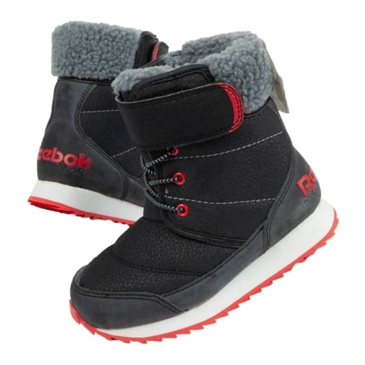 Buty, śniegowce Reebok Snow Prime AR2710 czarne ze sklepu ButyModne.pl w kategorii Buty zimowe dziecięce - zdjęcie 177967485