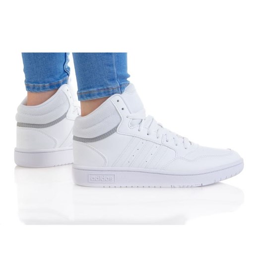 Buty adidas Hoops Mid 3.0 GW0401 białe ze sklepu ButyModne.pl w kategorii Buty sportowe dziecięce - zdjęcie 177967859