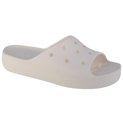 Klapki Crocs Classic Platform Slide 208180-100 białe ze sklepu ButyModne.pl w kategorii Klapki męskie - zdjęcie 177968878