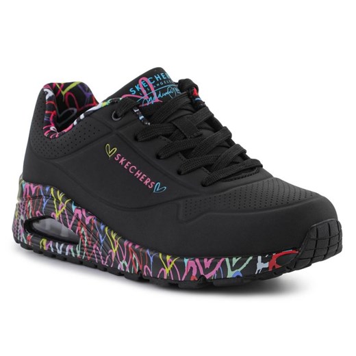 Buty Skechers Uno Loving Love 155506-BBK czarne ze sklepu ButyModne.pl w kategorii Buty sportowe damskie - zdjęcie 177968879