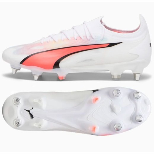 Buty piłkarskie Puma Ultra Ultimate MxSG M 107504-01 białe białe ze sklepu ButyModne.pl w kategorii Buty sportowe męskie - zdjęcie 177969279