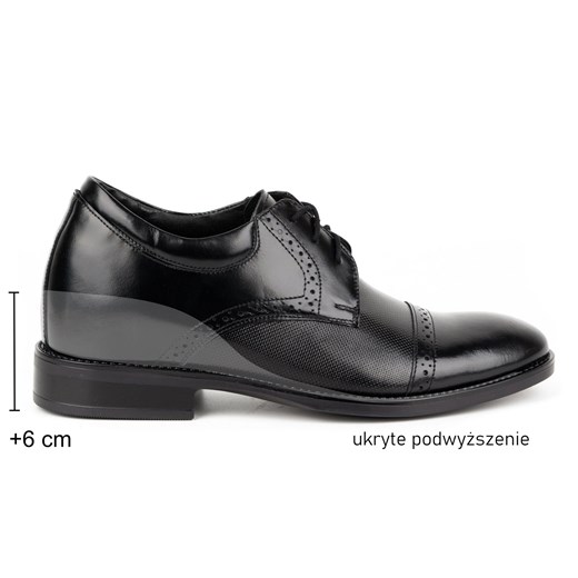 Olivier Buty męskie skórzane podwyższające wizytowe MP45KB czarne ze sklepu ButyModne.pl w kategorii Buty eleganckie męskie - zdjęcie 177969369