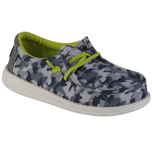 Buty Hey Dude Wally Youth Camodino Jr 40043-425 szare ze sklepu ButyModne.pl w kategorii Półbuty dziecięce - zdjęcie 177969467