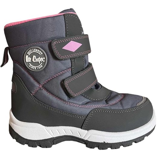 Buty dla dzieci Lee Cooper LCJ-23-44-1993K szare ze sklepu ButyModne.pl w kategorii Buty zimowe dziecięce - zdjęcie 177969739