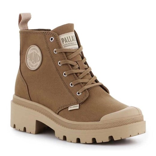 Buty Palladium Pallabase Twill W Butternut 96907-204-M zielone ze sklepu ButyModne.pl w kategorii Workery damskie - zdjęcie 177969787