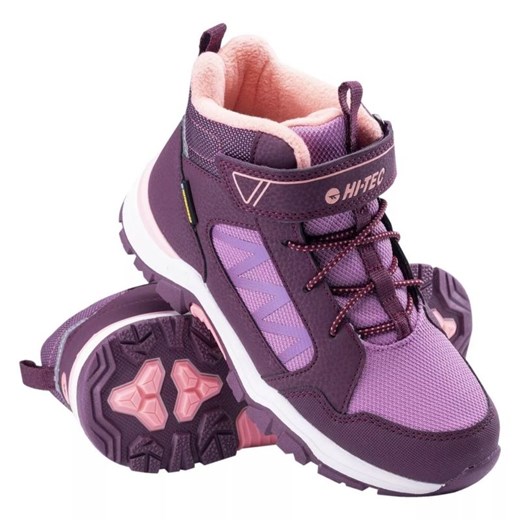Buty Hi-Tec Girvine Mid Wp 92800442359 fioletowe ze sklepu ButyModne.pl w kategorii Buty trekkingowe dziecięce - zdjęcie 177970038