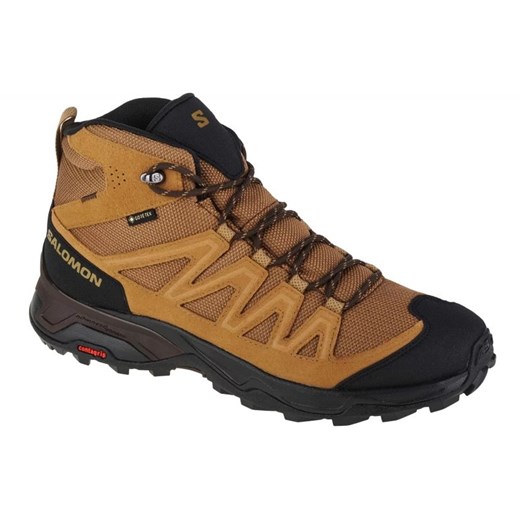Buty Salomon X Ward Leather Mid Gtx M 471818 brązowe ze sklepu ButyModne.pl w kategorii Buty trekkingowe męskie - zdjęcie 177970186