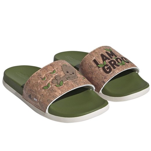 Klapki adidas Adilette Comfort Jr ID8029 zielone ze sklepu ButyModne.pl w kategorii Klapki dziecięce - zdjęcie 177970309