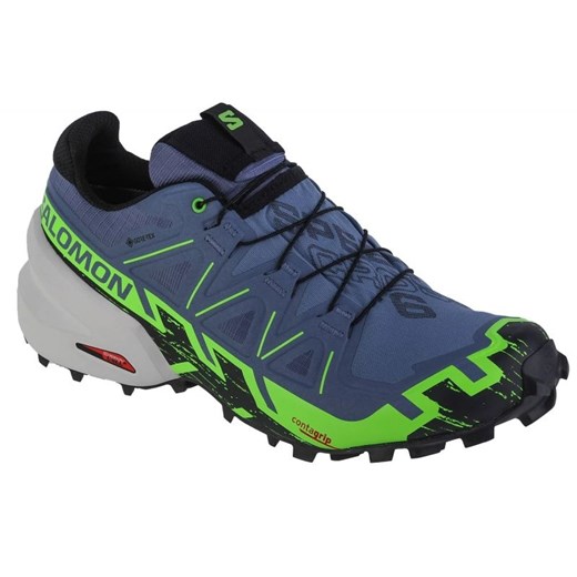 Buty do biegania Salomon Speedcross 6 Gtx 473019 niebieskie ze sklepu ButyModne.pl w kategorii Buty trekkingowe męskie - zdjęcie 177971028