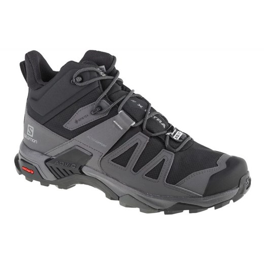 Buty Salomon X Ultra 4 Mid Wide Gtx 412946 czarne ze sklepu ButyModne.pl w kategorii Buty trekkingowe męskie - zdjęcie 177971075