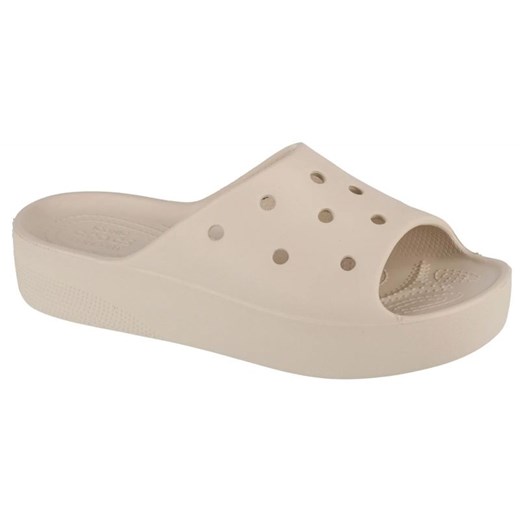 Klapki Crocs Classic Platform Slide 208180-2Y2 beżowy ze sklepu ButyModne.pl w kategorii Klapki damskie - zdjęcie 177971386