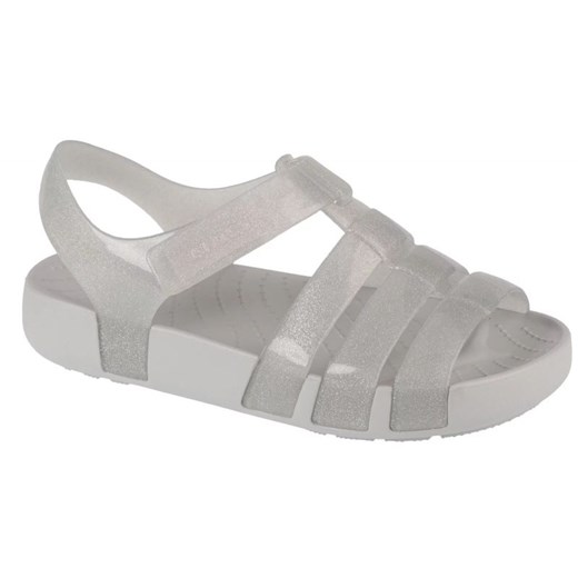 Sandały Crocs Isabella Glitter Kids Sandal 209836-0IC bezbarwne ze sklepu ButyModne.pl w kategorii Sandały dziecięce - zdjęcie 177971396