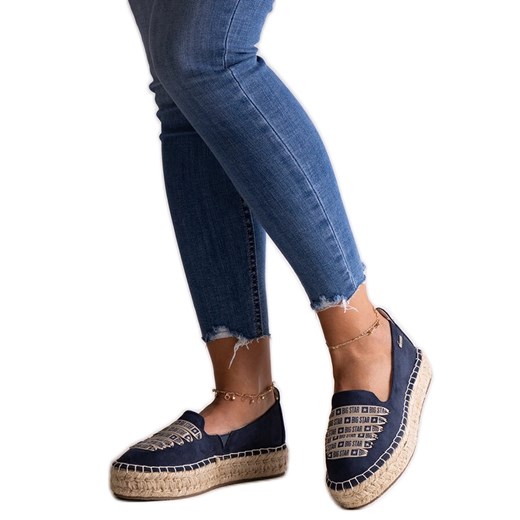 Granatowe espadryle Big Star JJ274889 niebieskie ze sklepu ButyModne.pl w kategorii Espadryle damskie - zdjęcie 177971986