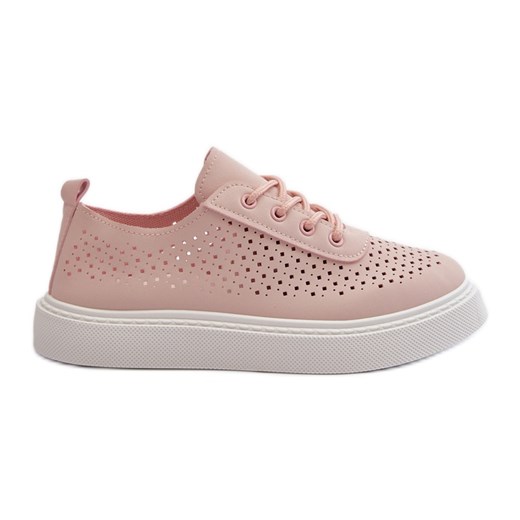 Ażurowe Trampki Sneakersy Na Platformie Różowe Tanvi 36 ButyModne.pl