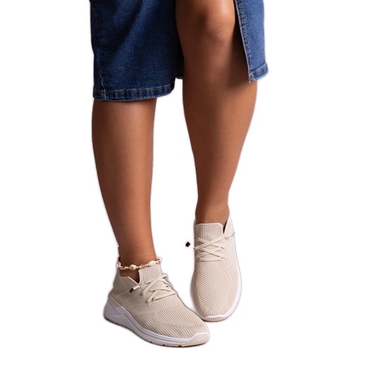 Beżowe wsuwane sneakersy Gaberla beżowy ze sklepu ButyModne.pl w kategorii Buty sportowe damskie - zdjęcie 177973266
