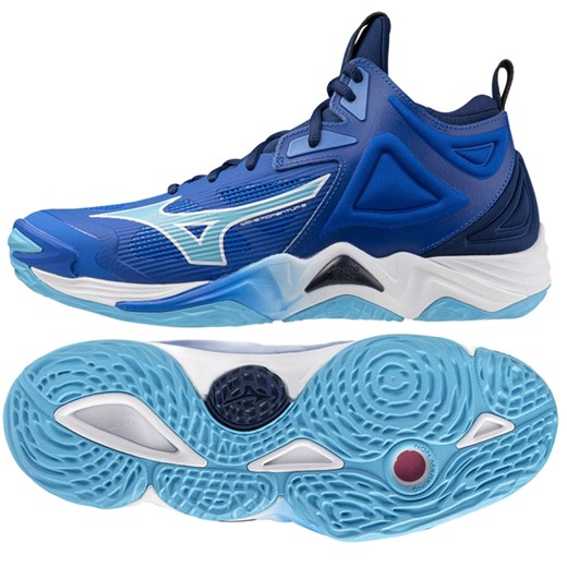 Buty Mizuno Wave Momentum 3 Mid V1GA231701 niebieskie ze sklepu ButyModne.pl w kategorii Buty sportowe męskie - zdjęcie 177973557