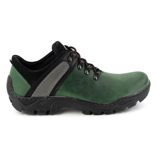Olivier Skórzane buty trekkingowe męskie 311GT zielone ze sklepu ButyModne.pl w kategorii Buty trekkingowe męskie - zdjęcie 177974198