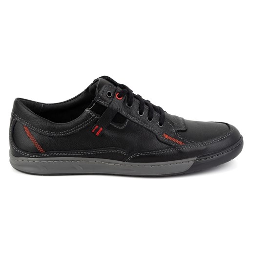 KOMODO Buty męskie skórzane Casual 932K czarne ze sklepu ButyModne.pl w kategorii Półbuty męskie - zdjęcie 177974276