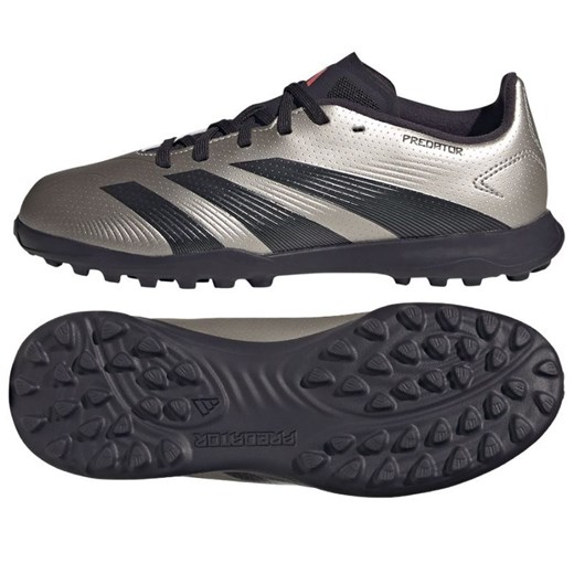 Buty piłkarskie adidas Predator League Tf IF6414 srebrny ze sklepu ButyModne.pl w kategorii Buty sportowe dziecięce - zdjęcie 177974605