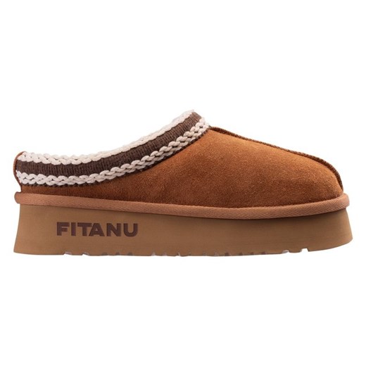 Buty Fitanu Nuuk 92800622228 brązowe ze sklepu ButyModne.pl w kategorii Kapcie damskie - zdjęcie 177975417