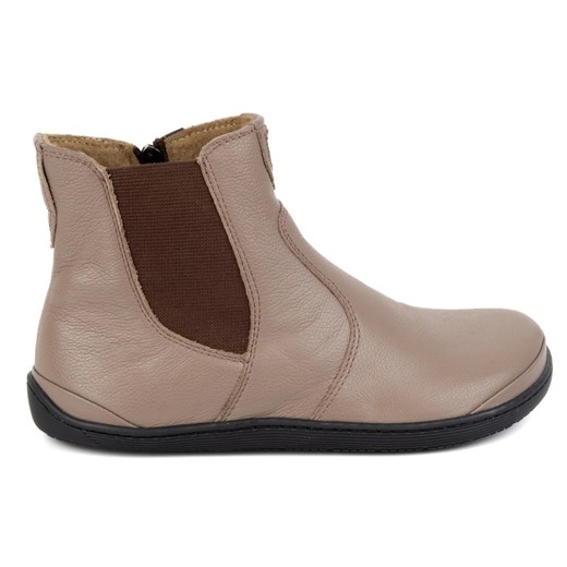 Olivier Damskie buty barefoot sztyblety z zamkiem ocieplane 1263 beżowe beżowy ze sklepu ButyModne.pl w kategorii Botki - zdjęcie 177975538