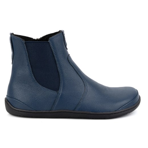 Olivier Damskie buty barefoot sztyblety z zamkiem ocieplane 1263 granatowe niebieskie ze sklepu ButyModne.pl w kategorii Botki - zdjęcie 177976087