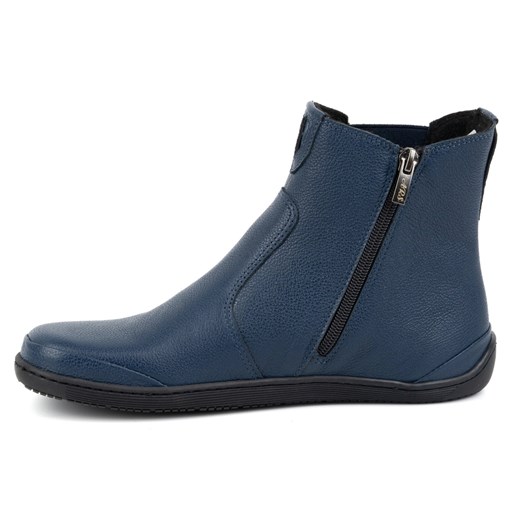 Olivier Damskie buty barefoot sztyblety z zamkiem ocieplane 1263 granatowe Olivier 38 ButyModne.pl