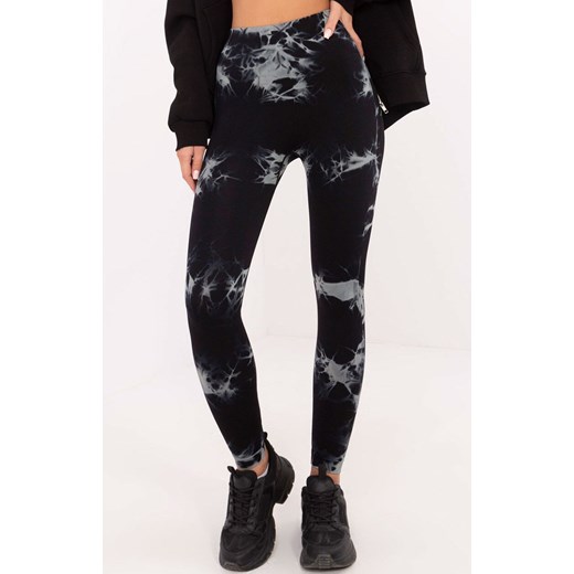 Legginsy z efektem tie-dye NM-LG-AB622.15X, Kolor czarny-wzór, Rozmiar L/XL, VINCEOTTO ze sklepu Primodo w kategorii Spodnie damskie - zdjęcie 178011327