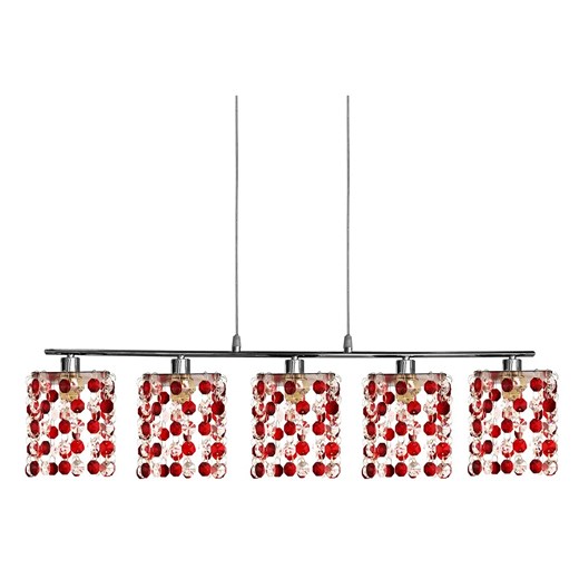Czerwona kryształowa lampa wisząca - D214 R2-N15 ze sklepu Edinos.pl w kategorii Lampy wiszące - zdjęcie 178013359