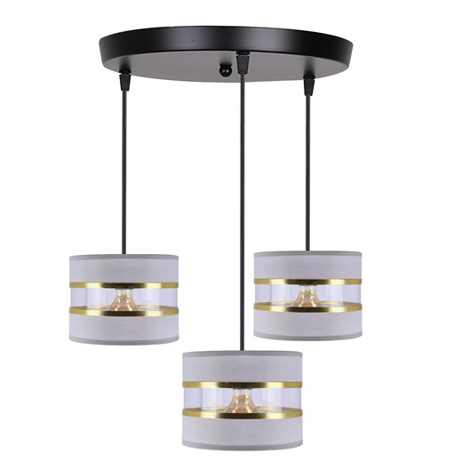 Szara nowoczesna potrójna lampa wisząca - D256 N1-E57 ze sklepu Edinos.pl w kategorii Lampy wiszące - zdjęcie 178013376