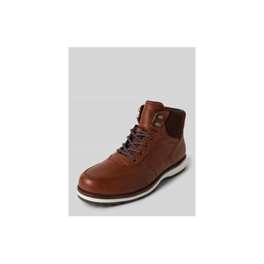 Buty skórzane z detalami z logo ze sklepu Peek&Cloppenburg  w kategorii Buty zimowe męskie - zdjęcie 178029526