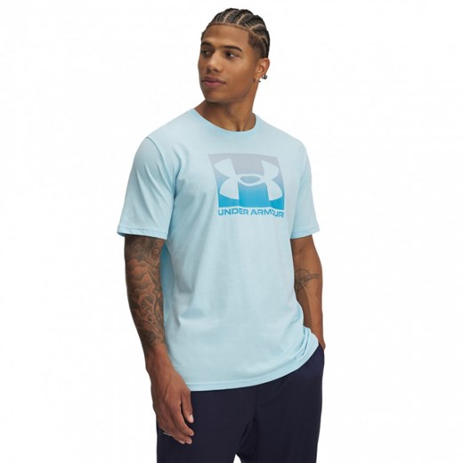 Męski t-shirt z nadrukiem Under Armour UA M Boxed Sports Updated Ss - niebieski ze sklepu Sportstylestory.com w kategorii T-shirty męskie - zdjęcie 178029776