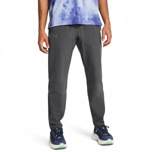 Męskie spodnie do biegania Under Armour UA OutRun the Storm Pants - szare ze sklepu Sportstylestory.com w kategorii Spodnie męskie - zdjęcie 178029788