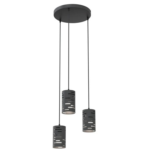 Czarna potrójna lampa wisząca nad stół - D146 G1-F12 ze sklepu Edinos.pl w kategorii Lampy wiszące - zdjęcie 178031185