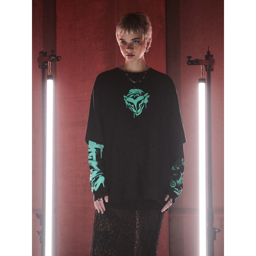 Cropp - Koszulka longsleeve Arcane UNISEX - czarny ze sklepu Cropp w kategorii T-shirty męskie - zdjęcie 178031736