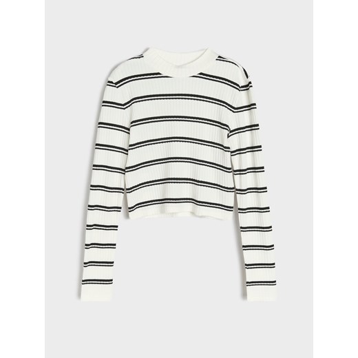 Sinsay - Koszulka z długimi rękawami - biały Sinsay S Sinsay