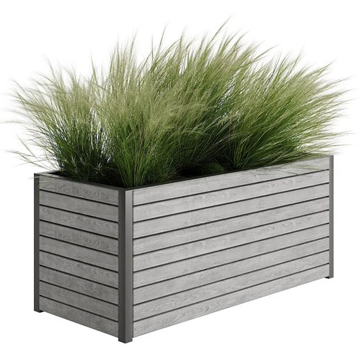 Szara drewniana skrzynka ogrodowa L7-H57 ze sklepu Edinos.pl w kategorii Donice i kwietniki ogrodowe - zdjęcie 178034157