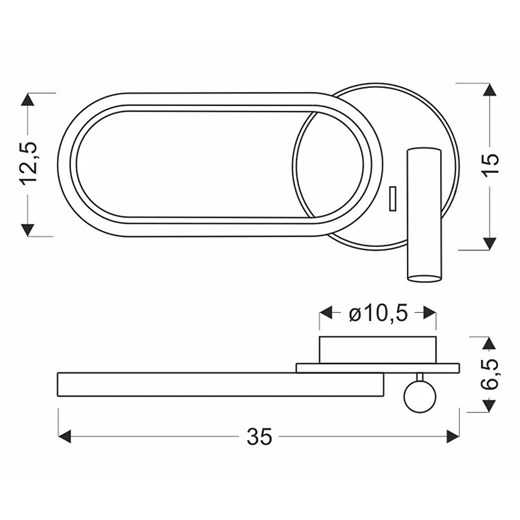 Czarny nowoczesny kinkiet metalowy - D217-Zandax Candellux One Size Edinos.pl