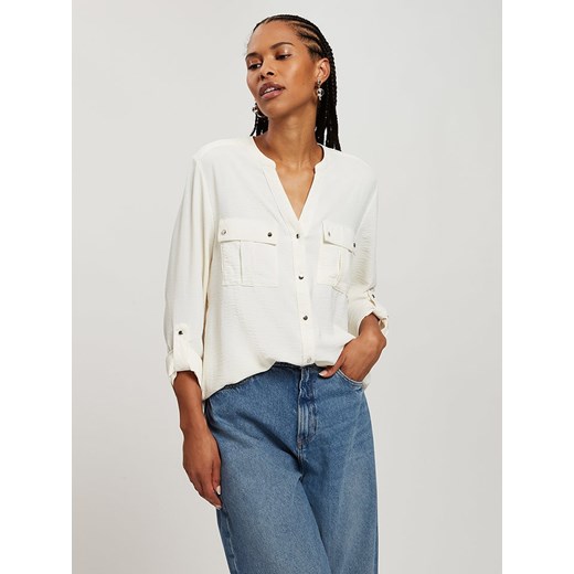 Cross Jeans Bluzka w kolorze białym ze sklepu Limango Polska w kategorii Koszule damskie - zdjęcie 178036535