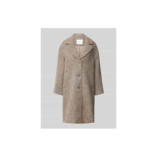 Płaszcz wełniany o kroju regular fit z guzikami z imitacji rogu ze sklepu Peek&Cloppenburg  w kategorii Płaszcze damskie - zdjęcie 178039458